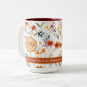 Autum Monogram Floral Classic Font Coffee Mug ツートーンマグカップ (正面左)