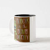 autumn湖の"爆弾DIGGITYのロボット"マグ ツートーンマグカップ (正面左)