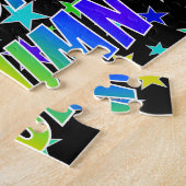 "AUTUMN"名、おもしろい"ハッピーバースデー" ジグソーパズル (側面)