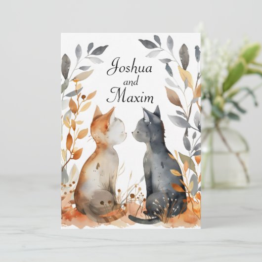 Autumn 結婚 Cats 招待状 (スタンド正面)