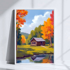 Autumn Abode Lakeside Cottage ポスター