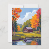 Autumn Abode Lakeside Cottage Card (正面)