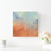 Autumn Abstract Brushstrokes スクエア壁時計 (ホーム)