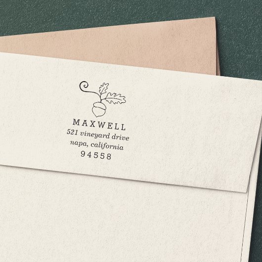 Autumn Acorn Return Address セルフインキングスタンプ