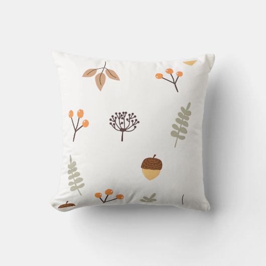 Autumn Acorns and Berries クッション (正面)