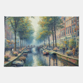 Autumn Afternoon at the Canal - Kitchen Towels キッチンタオル