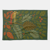 Autumn and Winter Holidays Season's Greetings キッチンタオル (横)