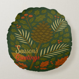 Autumn and Winter Holidays Season's Greetings ラウンドクッション