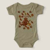 Autumn animals baby bodysuit  (デザイン正面)