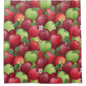 Autumn Apple Orchard Watercolor シャワーカーテン (正面)