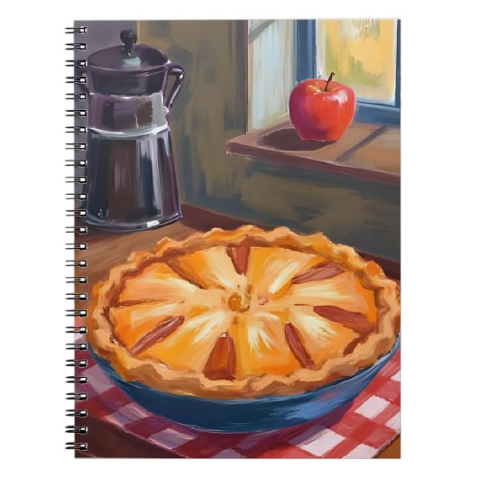 Autumn Apple Pie Thanksgiving Watercolor ノートブック (正面)