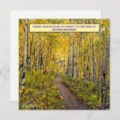 Autumn Aspen Birthday Invitation – Golden Forest 招待状 (正面/裏面)