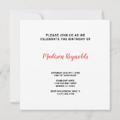 Autumn Aspen Birthday Invitation – Golden Forest 招待状 (裏面)