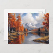 Autumn Aspen Forest and Mountains Landscape ポストカード (正面/裏面)