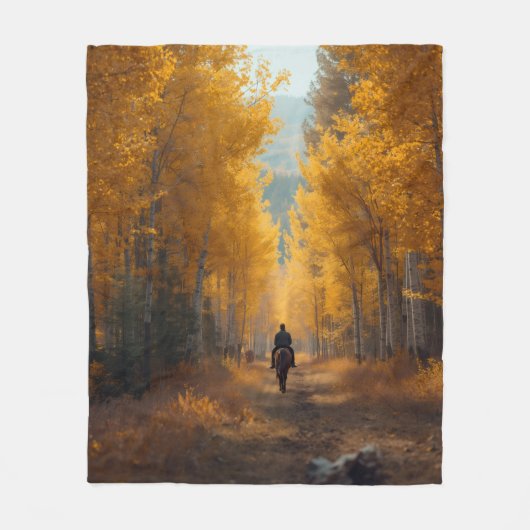 Autumn Aspen Throw Blanket - Seasonal Western  フリースブランケット (正面)
