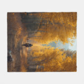 Autumn Aspen Throw Blanket - Seasonal Western  フリースブランケット (正面(横))