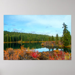 Autumn at 澄ん Lake Poster ポスター