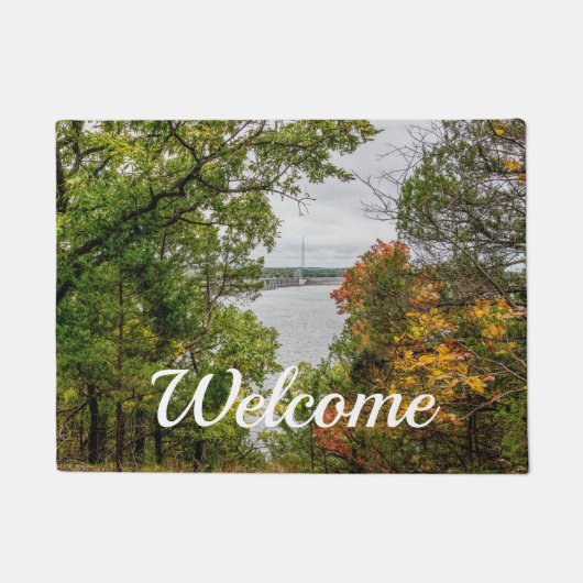 Autumn At Truman Dam Welcome Doormat ドアマット (正面)