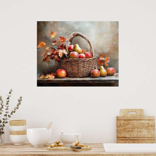 Autumn Basket of Fruits ポスター (キッチン)