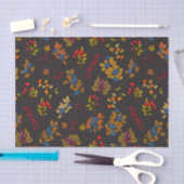 Autumn berries on chocolate brown 2 薄葉紙 (クラフト)