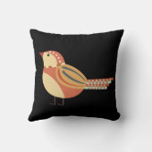 Autumn Bird Folk Art クッション (裏面)