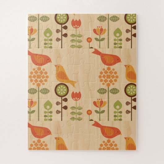 Autumn Bird Folk Art ジグソーパズル (縦)