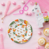 Autumn Bird Folk Art ペーパープレート (パーティー)