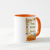 Autumn Birthday Mug Personalized Fall Pumpkins  マグカップ (正面右)