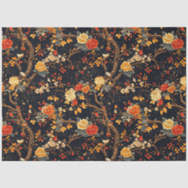Autumn Black Orange Leaf Chinoiserie 薄葉紙