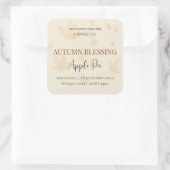 Autumn Blessing Apple Pie | 秋のキャンドルラベル スクエアシール (バッグ)