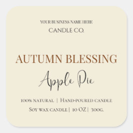 Autumn Blessing Apple Pie | Fall Candle Label  スクエアシール