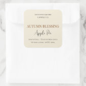 Autumn Blessing Apple Pie | Fall Candle Label  スクエアシール (バッグ)