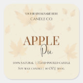Autumn Blessing Apple Pie | Fall Candle Label  スクエアシール (正面)