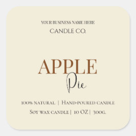Autumn Blessing Apple Pie | Fall Candle Label  スクエアシール
