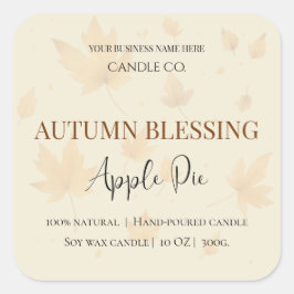 Autumn Blessing Apple Pie | Fall Candle Label  スクエアシール