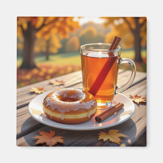 Autumn Blessings | シードルとドーナツ マグネット (正面)