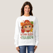 Autumn Blessings Scarecrow Sweatshirt – Cozy Thank スウェットシャツ (正面フル)
