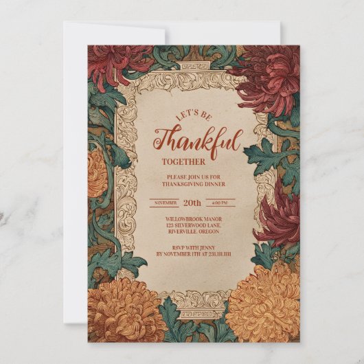 Autumn Bloom Thanksgiving Celebration 招待状 (正面)