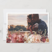 Autumn Blooms | 花の紋章 ウェディング 4枚 写真 セーブザデート (裏面)