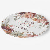 Autumn Blooms 'a little pumpkin' Baby Shower ペーパープレート (アングル)