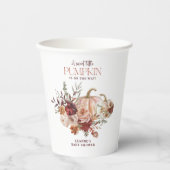 Autumn Blooms 'a little pumpkin' Baby Shower 紙コップ (正面)