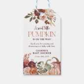 Autumn Blooms 'a little pumpkin' Baby Shower Favor ギフトタグ (正面)