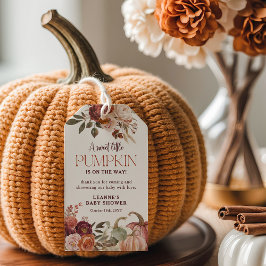 Autumn Blooms 'a little pumpkin' Baby Shower Favor ギフトタグ