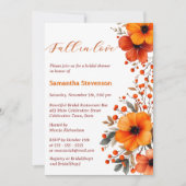 Autumn Blooms Berry Fall in Love Bridal Shower 招待状 (正面)