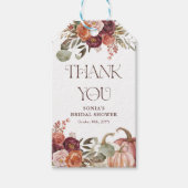 Autumn Blooms Pumpkin Bridal Shower Favor ギフトタグ (正面)
