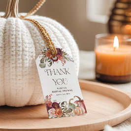 Autumn Blooms Pumpkin Bridal Shower Favor ギフトタグ