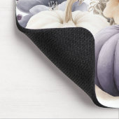 Autumn Blue and Beige Pumpkins and Flowers マウスパッド (コーナー)