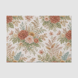 Autumn Blush Garden Floral Pattern 薄葉紙