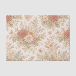 Autumn Blush Garden Floral Pattern 薄葉紙