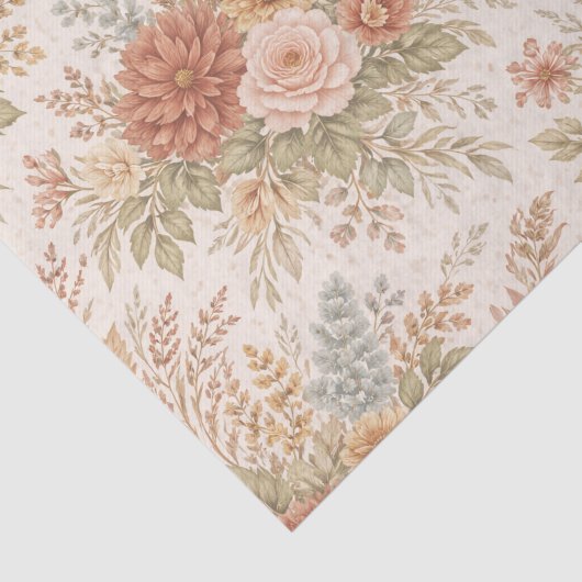 Autumn Blush Garden Floral Pattern 薄葉紙 (詳細)